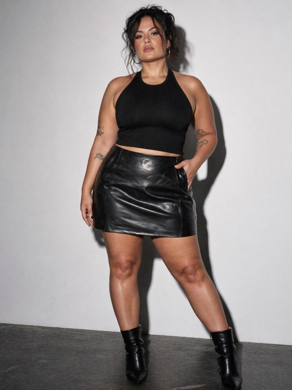 Genuine Leather Goth Punk Biker Mini Skirt